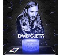Lampephoto.fr - Lampe 3D D. Guetta DJ, Idée Cadeau Musique, Veilleuse Tactile Led Illusion, Effet Hologramme 3D, Idée Cadeau Noël Anniversaire Garçon et Fille, Déco Chambre Enfant et Adulte