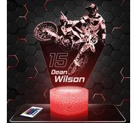 Lampephoto.fr - Lampe 3D D. Wilson Motocross Décoration Supercross, Idée Cadeau Homme Femme, Objet D.Wilson Motocross Veilleuse LED Adulte Déco Chambre, Idee Cadeau Noel Homme Femme Original