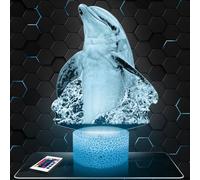 Lampephoto.fr - Lampe 3D Dauphin debout Décoration Animal Marin Reptile, Idée Cadeau Homme Femme Objet Dauphin debout Veilleuse Adulte Déco Chambre, Idee Cadeau Noel Homme Femme Original, TOP