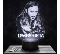 Lampephoto.fr - Lampe 3D David Guetta DJ, Idée Cadeau Musique, Veilleuse Tactile Led Illusion, Effet Hologramme 3D, Idée Cadeau Noël Anniversaire Garçon et Fille, Déco Chambre Enfant et Adulte