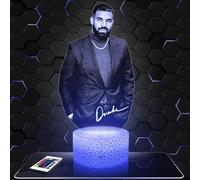 Lampephoto.fr - Lampe 3D Drak Décoration Collection Rappeur Canadien, Idée Cadeau Homme Femme, Objet Drak Veilleuse LED, Déco Chambre, Idee Cadeau Noel Homme Femme Original, Effet Hologramme
