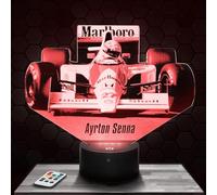 Lampephoto.fr - Lampe 3D Formule 1 A. Senna pilote F1, idée cadeau fan F1, Veilleuse Tactile Led Illusion, Effet Hologramme 3D, Idée Cadeau Noël Anniversaire Garçon et Fille TOP