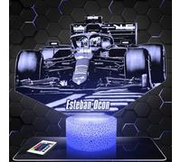 Lampephoto.fr - Lampe 3D Formule 1 E. Ocon pilote F1, idée cadeau fan F1, Veilleuse Tactile Led Illusion, Effet Hologramme 3D, Idée Cadeau Noël Anniversaire Garçon et Fille TOP