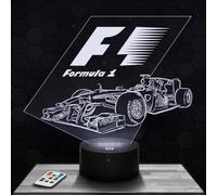 Lampephoto.fr - Lampe 3D Formule 1, Idée Cadeau Fan F1, Veilleuse Tactile Led Illusion, Effet Hologramme 3D, Idée Cadeau Noël Anniversaire Garçon et Fille TOP