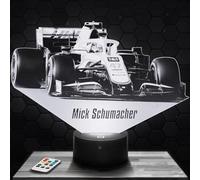Lampephoto.fr - Lampe 3D Formule 1 M. Schumacher, pilote F1, idée cadeau fan F1, Veilleuse Tactile Led Illusion, Effet Hologramme 3D, Idée Cadeau Noël Anniversaire Garçon et Fille