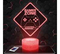 Lampephoto.fr - Lampe 3D Gamer Zone Deco Chambre Garçon, Lampe 3D Gamer Zone, Objet Gaming Gamer Jeux Video, Idée Cadeau Déco Lampe LED Veilleuse Deco Bureau, Idée Cadeau Adolescent Original TOP
