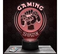 Lampephoto.fr - Lampe 3D Gaming Zone Deco Chambre Garçon, Lampe 3D Gaming, Zone Objet Gaming Gamer Jeux Video, Idée Cadeau Décoration Lampe LED Deco Bureau, Idée Cadeau Adolescent Original TOP