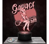 Lampephoto.fr - Lampe 3D Garage Pin Up Vintage Décoration Sexy, Idée Cadeau Homme Femme, Objet Garage Pin Up Vintage Veilleuse Adulte Déco Chambre, Idee Cadeau Noel Homme Femme Original