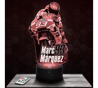 Lampephoto.fr - Lampe 3D GP Moto M. Marquez, pilote Moto, Idée Cadeau Fan Moto, Veilleuse Tactile Led Illusion, Effet Hologramme 3D, Idée Cadeau Noël Anniversaire Garçon et Fille TOP