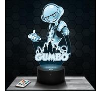 Lampephoto.fr - Lampe 3D Gumbo F. Décoration Chambre Garçon, Gaming, Gamer, Jeux Video, Idée Cadeau Fan Culture Geek, Idée Cadeau Lumière Tamisée Veilleuse, Cadeau Adolescent Original