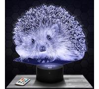 Lampephoto.fr - Lampe 3D Hérisson Cadeau Hérisson Animal, Veilleuse Tactile Led, Effet Hologramme 3D, Idée Cadeau Noël Anniversaire Garçon ou Fille, Objet décoration chambre