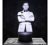 Lampephoto.fr - Lampe 3D J. Bond Décoration Collection Acteur Britannique, Idée Cadeau Homme Femme, Objet J. Bond Veilleuse LED, Déco Chambre, Idee Cadeau Homme Femme Original, Effet Hologramme