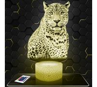Lampephoto.fr - Lampe 3D Jaguar Décoration Animal Sauvage Félin, Idée Cadeau Homme Femme, Objet Jaguar Veilleuse Adulte Déco Chambre, Idee Cadeau Noel Homme Femme Original, Effet Hologramme