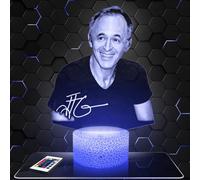 Lampephoto.fr - Lampe 3D Jj Goldman Décoration Collection Chanteur Pop, Idée Cadeau Homme Femme, Objet Jj Goldman Veilleuse LED, Déco Chambre, Idee Cadeau Homme Femme Original, Effet Hologramme