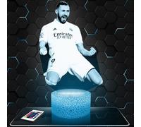 Lampephoto.fr - Lampe 3D K. Benzema Joueur de Foot, Sport, Idée Cadeau Fan de Foot, Veilleuse Tactile Led Illusion, Effet Hologramme 3D, Cadeau Noël Anniversaire Garçon Fille TOP