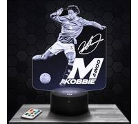 Lampephoto.fr - Lampe 3D K. Mainoo Manchester Footballeur International Anglais, Veilleuse Tactile Led Foot, Effet Hologramme 3D, Idée Cadeau football Noël Anniversaire Garçon ou Fille