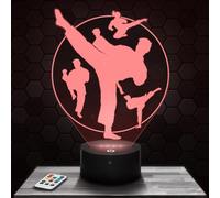 Lampephoto.fr - Lampe 3D Karaté Sport de Combat Self Défense Veilleuse Tactile Led, Effet Hologramme 3D, Idée Cadeau Noël Anniversaire Homme Femme, Objet décoration chambre