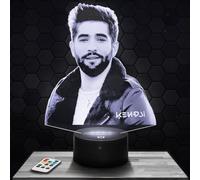 Lampephoto.fr - Lampe 3D Kendji Girac Idée Cadeau Fan Chanson Française, Veilleuse Tactile Led Illusion, Effet Hologramme 3D, Idée Cadeau Noël Anniversaire Homme et Femme TOP