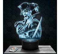 Lampephoto.fr - Lampe 3D L. a Dragon Pirate Yakuza, Jeux Vidéo Cadeau Geek Homme, Gamer, Veilleuse Tactile Led, Effet Hologramme 3D, Idée Cadeau Noël Anniversaire Homme Femme, Objet décoration chambre
