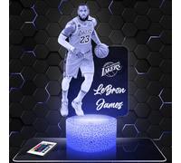 Lampephoto.fr - Lampe 3D L. James Basketteur, Basket Ball, Sport, Idée Cadeau Fan de Basket, Veilleuse Tactile Led Illusion, Effet Hologramme 3D, Cadeau Noël Anniversaire Garçon Fille TOP