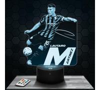 Lampephoto.fr - Lampe 3D L. Martinez Milan Footballeur International Argentin, Veilleuse Tactile Led Foot, Effet Hologramme 3D, Idée Cadeau football Noël Anniversaire Garçon ou Fille