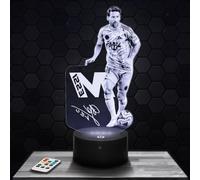 Lampephoto.fr - Lampe 3D L. Messi Miami Footballeur International Argentin, Veilleuse Tactile Led Foot, Effet Hologramme 3D, Idée Cadeau football Noël Anniversaire Garçon ou Fille