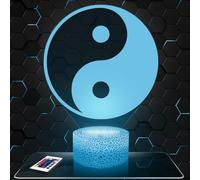 Lampephoto.fr - Lampe 3D Le Yin et Le Yang Forces, Veilleuse Tactile Led Illusion, Effet Hologramme 3D, Idée Cadeau Noël Anniversaire Garçon et Fille, Chambre d'Enfant ou Adulte