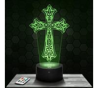 Lampephoto.fr - Lampe 3D LED Christ Croix Chrétienne Religion, Idée Cadeau deco Catholique Chrétien Christ, Lampe Deco Bureau Salon Christ Croix Chrétienne Religion, Idée Cadeau Noel Chrétien, TOP
