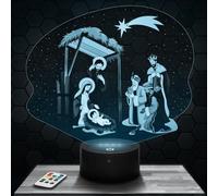 Lampephoto.fr - Lampe 3D LED Creche Jesus Christ Religion, Idée Cadeau deco Catholique Chrétien Christ, Lampe deco Bureau Salon Creche Jesus Christ, Lampe LED, Idée Cadeau Chrétien, TOP
