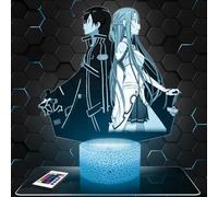 Lampephoto.fr - Lampe 3D Led Sword Art O, Idee Cadeau pour Ado, Accessoire Sword Art O Manga dessins Animé, Chambre d'Ado Garçon Fille, Deco Bureau Idée Cadeau Ado, Effet Hologramme, TOP