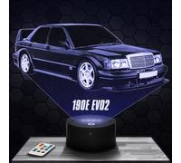 Lampephoto.fr - Lampe 3D Led Voiture 190E Collection Miniature Idée Cadeau Déco Véhicule. Lampe Déco Bureau Salon Voiture Berline 190E Idée Cadeau Noel Fan de Voiture de Collection, Effet Hologramme
