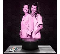 Lampephoto.fr - Lampe 3D Les Fran gines Duo Français Chanteuses Guitaristes, Veilleuse Tactile Led, Effet Hologramme 3D, Idée Cadeau Noël Anniversaire Homme Femme, Objet décoration chambre
