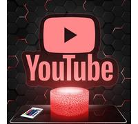 Lampephoto.fr - Lampe 3D Logo You tube, Veilleuse Tactile Led Illusion, Effet Hologramme 3D, Idée Cadeau Noël Anniversaire Garçon et Fille, Chambre d'Enfant ou Adulte TOP