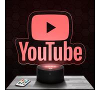 Lampephoto.fr - Lampe 3D Logo You tube, Veilleuse Tactile Led Illusion, Effet Hologramme 3D, Idée Cadeau Noël Anniversaire Garçon et Fille, Chambre d'Enfant ou Adulte TOP