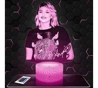 Lampephoto.fr - Lampe 3D Lou ane Deco Chambre Fille, Lampe 3D Lou ane, Objet Chanteur Variété Chanson Française, Idée Cadeau Décoration LED Veilleuse Deco Bureau, Idée Cadeau Adolescent Original