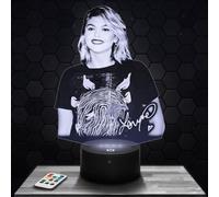 Lampephoto.fr - Lampe 3D Lou ane Deco Chambre Fille, Lampe 3D Lou ane, Objet Chanteur Variété Chanson Française, Idée Cadeau Décoration LED Veilleuse Deco Bureau, Idée Cadeau Adolescent Original