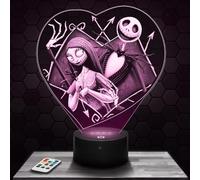 Lampephoto.fr - Lampe 3D M. Jack Coeur Idée Cadeau Pour Enfants, Décoration Chambre, Dessin Anime, Noel, 4-10 Ans, Lampe 3D Original