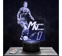 Lampephoto.fr - Lampe 3D M. Neuer Football Décoration Footballeur, Idée Cadeau Homme Femme Sportif Objet Football Veilleuse LED, Idée Cadeau Fan de Foot, Effet Hologramme, TOP