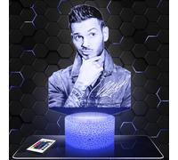 Lampephoto.fr - Lampe 3D M. Pokora Idée Cadeau Fan Chanson Française, Veilleuse Tactile Led Illusion, Effet Hologramme 3D, Idée Cadeau Noël Anniversaire Homme et Femme TOP