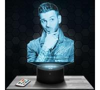 Lampephoto.fr - Lampe 3D M. Pokora Idée Cadeau Fan Chanson Française, Veilleuse Tactile Led Illusion, Effet Hologramme 3D, Idée Cadeau Noël Anniversaire Homme et Femme TOP