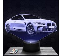Lampephoto.fr - Lampe 3D M4 Competition Automobile Voiture Allemande, Veilleuse Tactile Led, Effet Hologramme 3D, Idée Cadeau Noël Anniversaire Homme, Objet décoration chambre