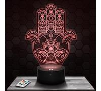 Lampephoto.fr - Lampe 3D Main de Fatma/Hamsa Religion Décoration Islam Coran, Idée Cadeau Homme Femme, Objet Religion Veilleuse Adulte Déco Chambre, Idee Cadeau Noel Homme Femme Original, TOP