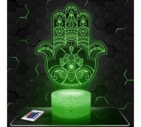 Lampephoto.fr - Lampe 3D Main de Fatma/Hamsa Religion Décoration Islam Coran, Idée Cadeau Homme Femme, Objet Religion Veilleuse Adulte Déco Chambre, Idee Cadeau Noel Homme Femme Original, TOP