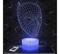 Lampephoto.fr - Lampe 3D Masque B. Panther, Idée Cadeau Super-Héros, Veilleuse Tactile Led Illusion, Effet Hologramme 3D, Idée Cadeau Noël Anniversaire Garçon et Fille TOP