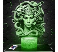 Lampephoto.fr - Lampe 3D Meduse Gorgone Mythologie Grèce Antique Olympe, Idée Cadeau Mythologie, Veilleuse Tactile Led, Effet Hologramme 3D, Idée Cadeau Noël Anniversaire Garçon et Fille, Déco Chambre