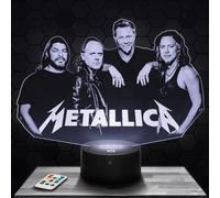 Lampephoto.fr - Lampe 3D Metal lica Idée Cadeau Fan de Rock, Veilleuse Tactile Led Illusion, Effet Hologramme 3D, Idée Cadeau Noël Anniversaire Garçon et Fille, Déco Chambre Enfant et Adulte TOP