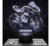 Lampephoto.fr - Lampe 3D Moto V4 Superleggera V Décoration Motard, Idée Cadeau Homme Femme, Objet Moto V4 Superleggera V Veilleuse LED Adulte Déco Chambre, Idee Cadeau Noel Homme Femme Original, TOP