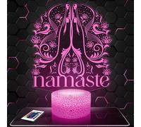Lampephoto.fr - Lampe 3D Namaste, Meditation Yoga Relaxation, Cadeau Zen, Veilleuse Tactile Led Illusion, Effet Hologramme 3D, Idée Cadeau Noël Anniversaire Garçon et Fille, Décoration Chambre