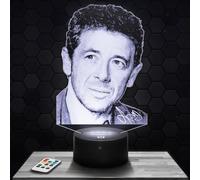 Lampephoto.fr - Lampe 3D P. Bruel Idée Cadeau Fan Chanson Française, Veilleuse Tactile Led Illusion, Effet Hologramme 3D, Idée Cadeau Noël Anniversaire Homme et Femme TOP