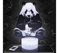 Lampephoto.fr - Lampe 3D Panda Animal, Décoration Animal Panda, Idée Cadeau Homme Femme, Objet Déco Veilleuse Adulte Déco Chambre, Idee Cadeau Noel Original Homme ou Femme, Effet Hologramme